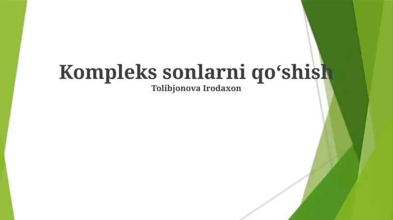 Murakkab Sonlarni Qo'shishning Asosiy Qoidalari