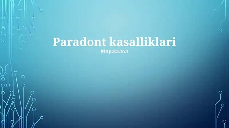 Paradont kasalliklari