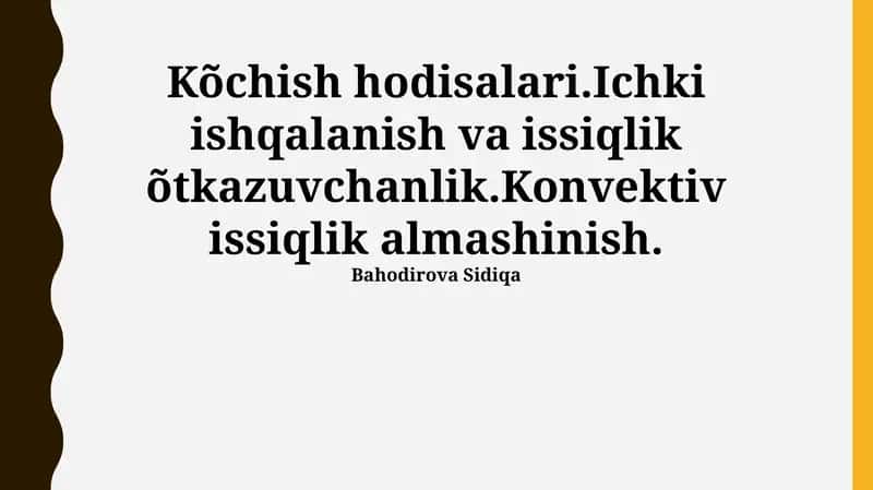 Issiqlik o'tkazuvchanlik