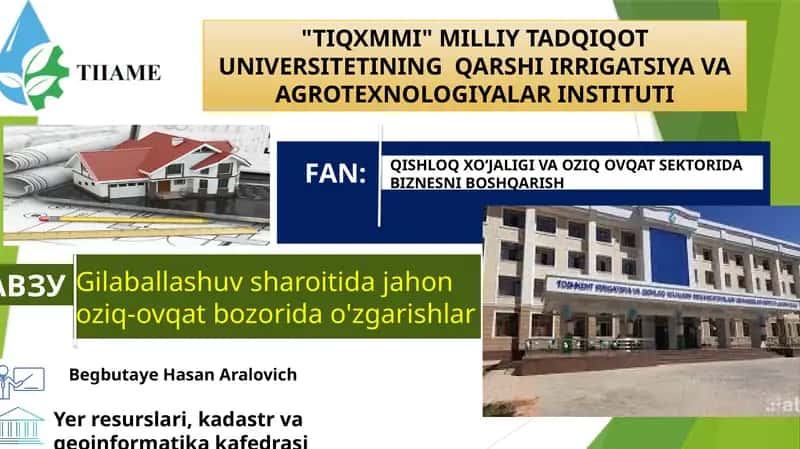 Oziq-ovqat sanoati korxonalarida biznesni boshqarish