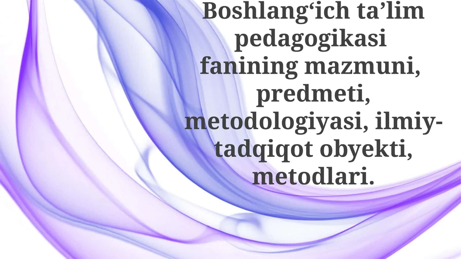 Boshlang‘ichta’limpedagogikasi