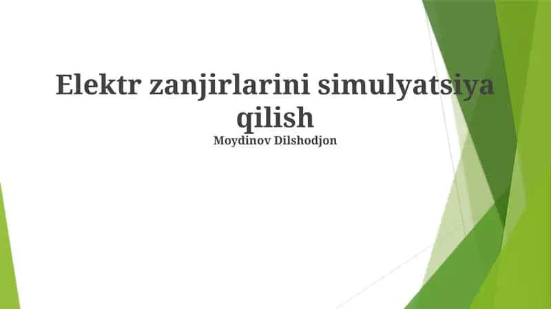 Elektr zanjirlarini simulyatsiya qilish