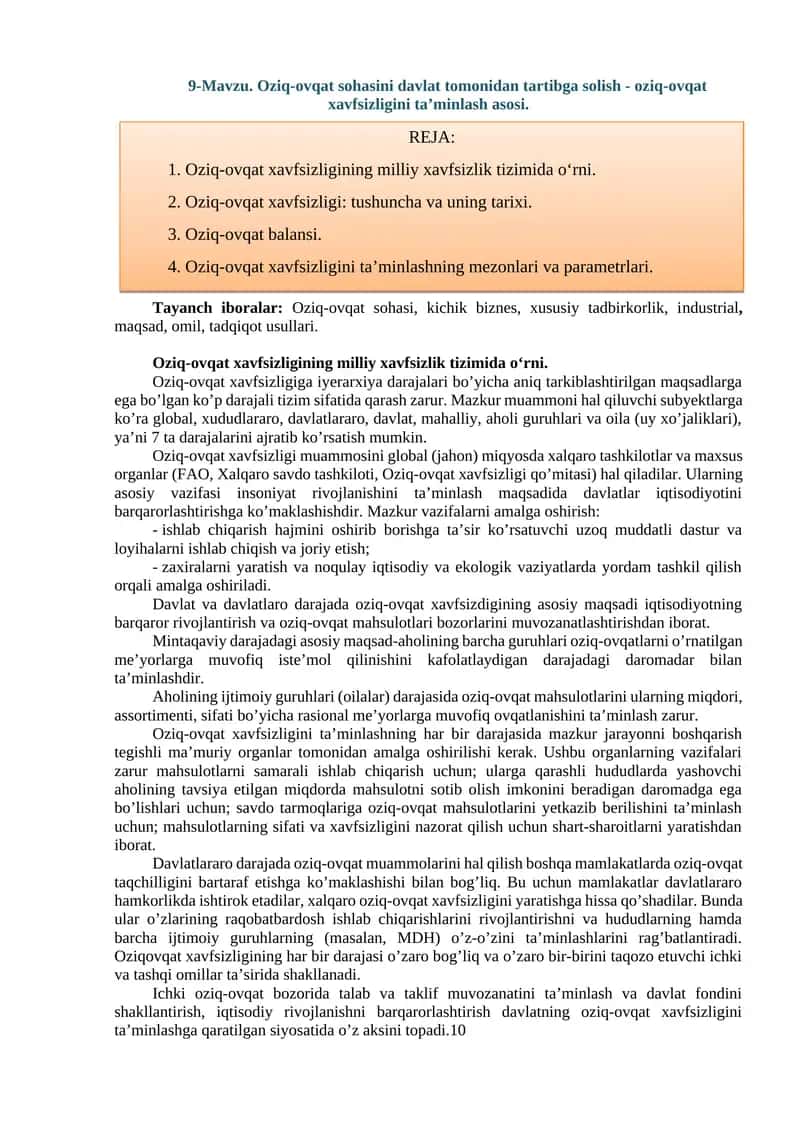 Oziq-ovqat xavfsizligi