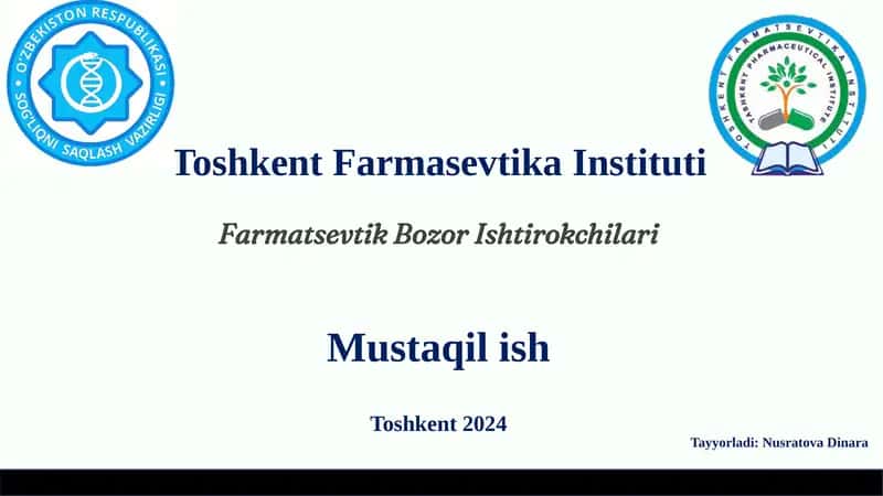 Farmatsevtik Bozor Ishtirokchilari
