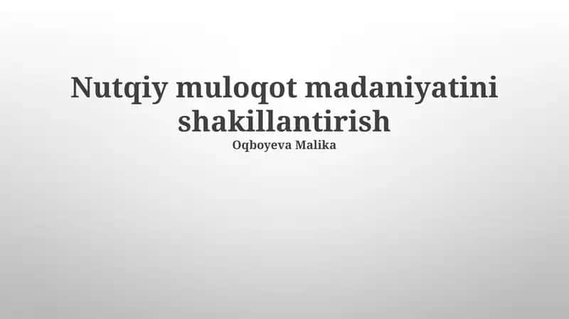 Og'zaki Muloqot Madaniyatini Rivojlantirish Strategiyalari