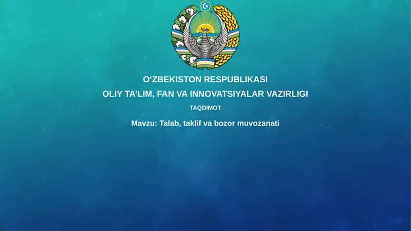 Talab, Taklif va Bozor Muvozanati