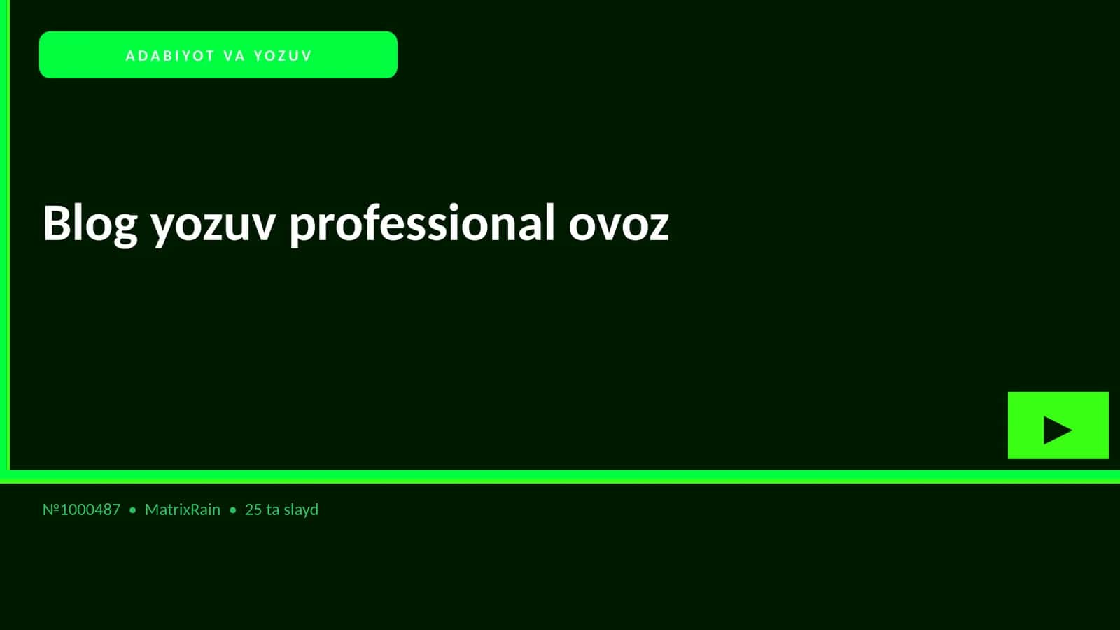 ADABIYOT VA YOZUV