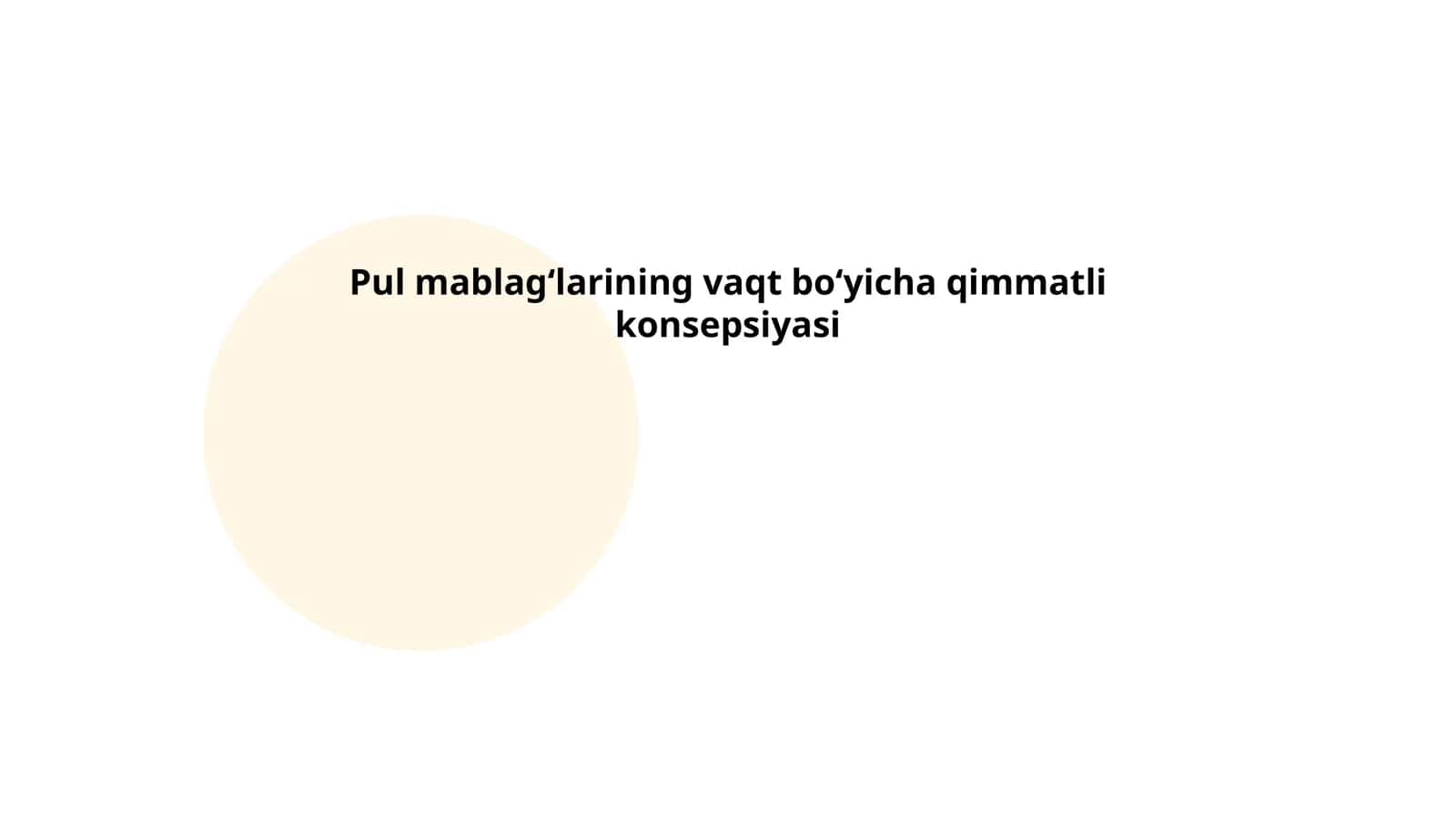 Pul mablagʻlarining vaqt boʻyicha qimmatli konsepsiyasi