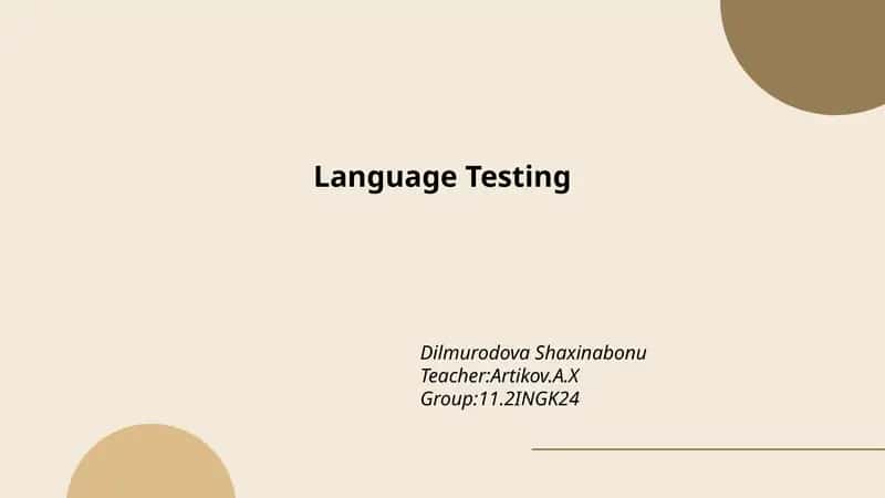 Language Testing