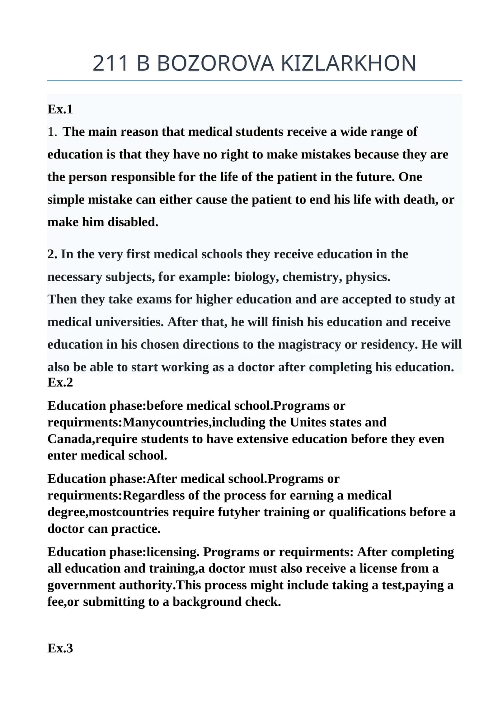 Medical students education