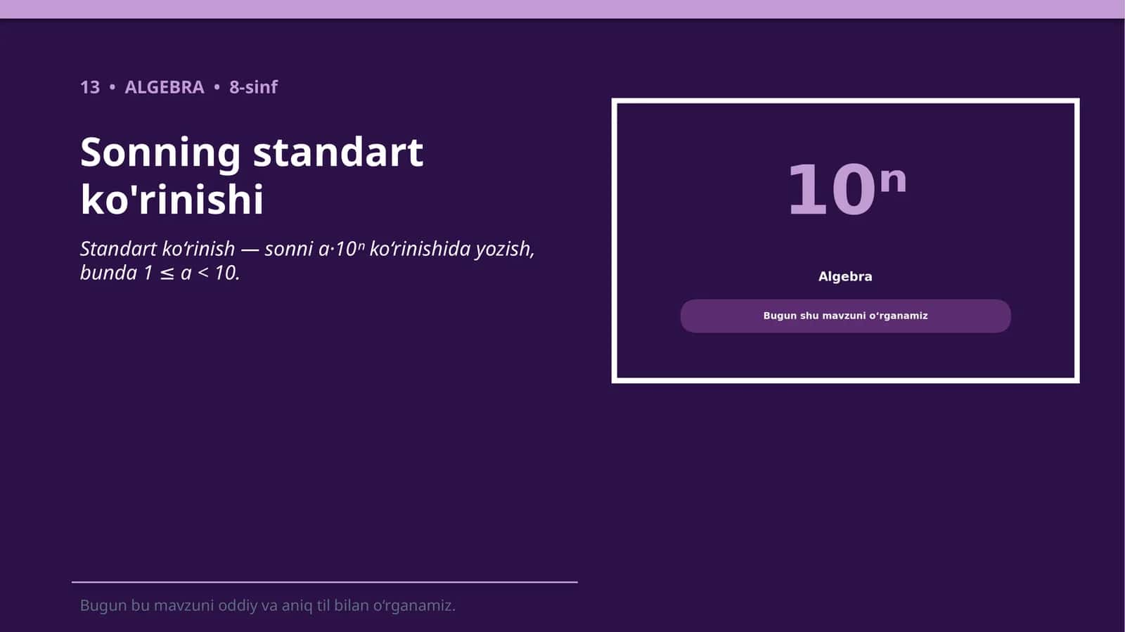 Sonning standart ko'rinishi