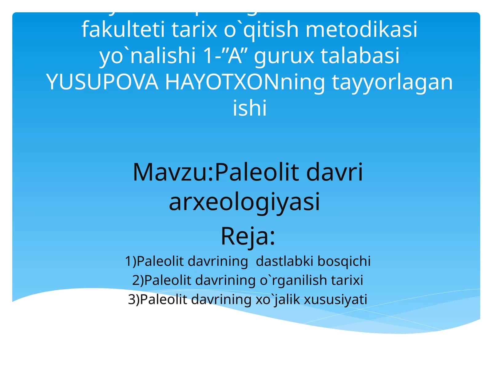 Paleolit Davri Arxeologiyasi