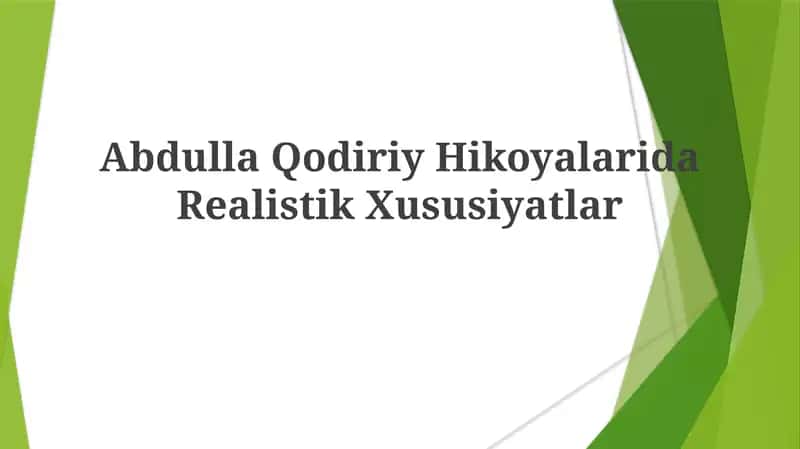 Abdulla Qodiriy Hikoyalari