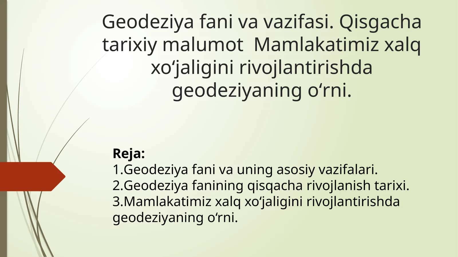 Geodeziya fani va vazifasi