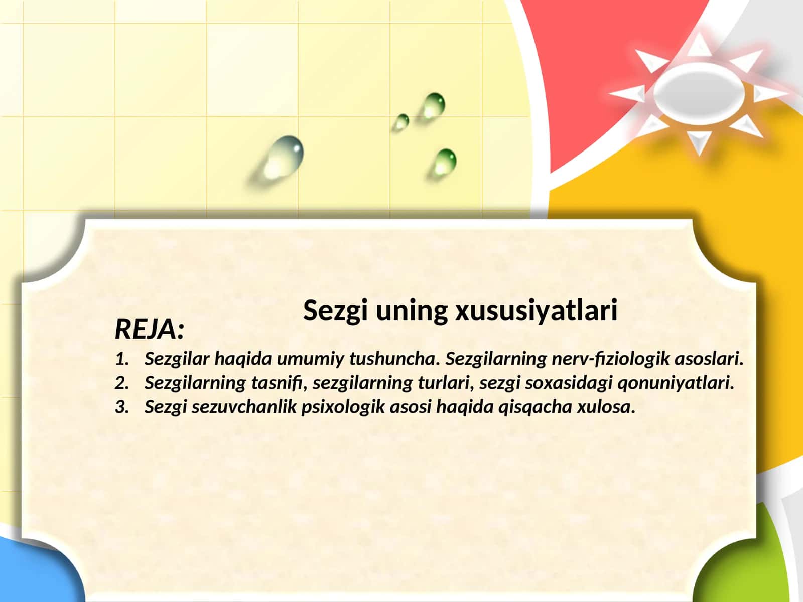 Sezgi uning xususiyatlari