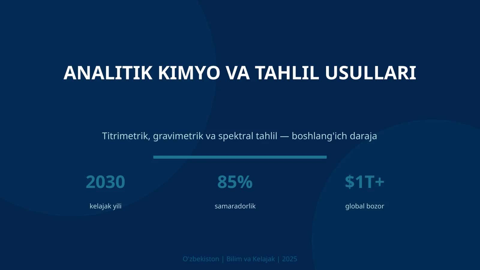 ANALITIK KIMYO VA TAHLIL USULLARI