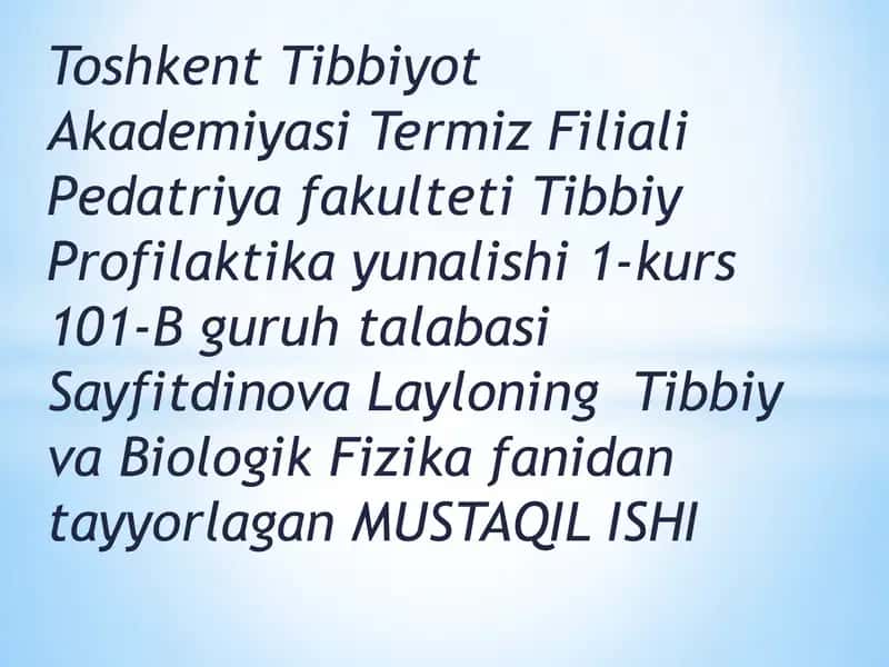 Lazerning Tibbiyotda Qo'llanishi