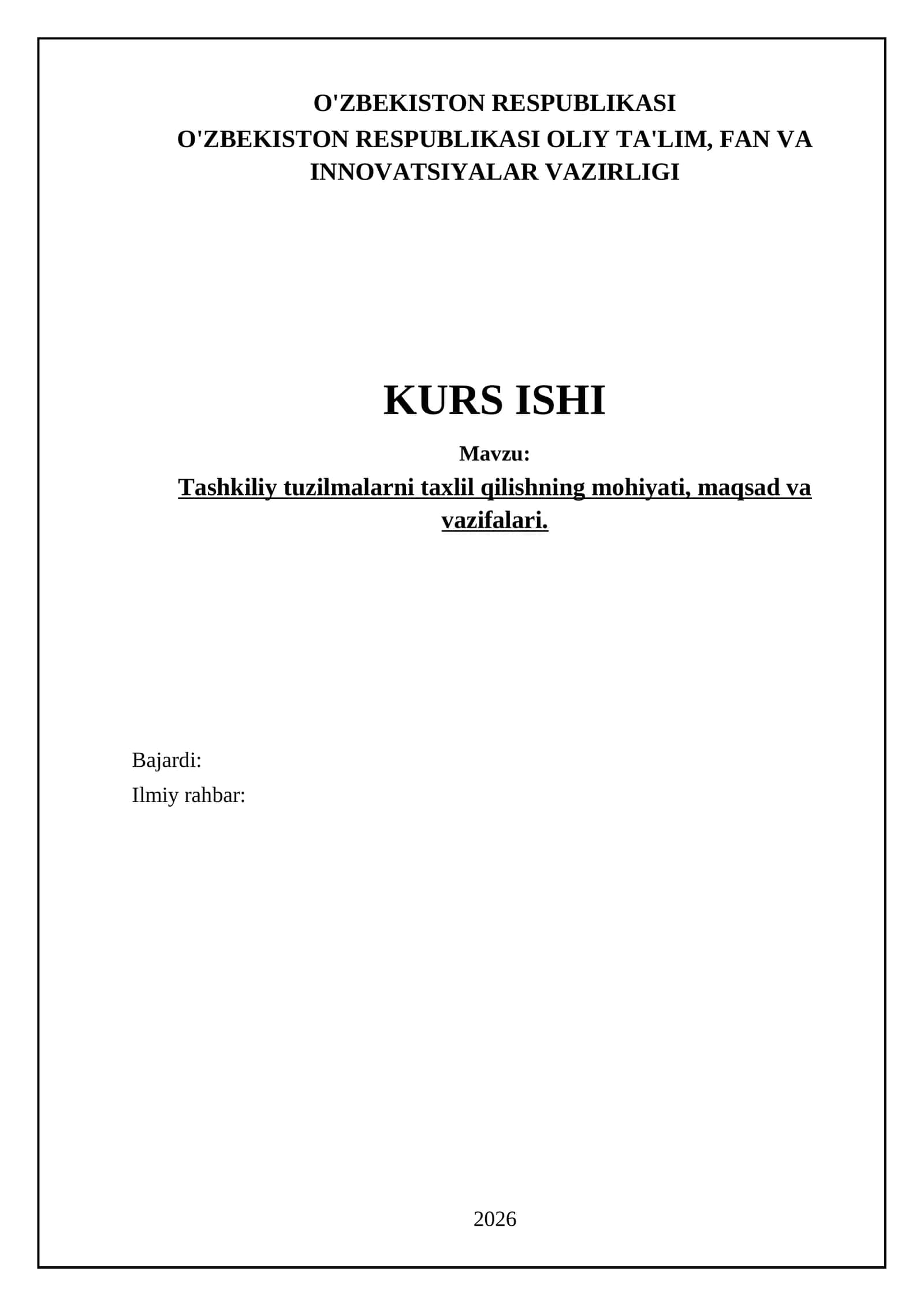 Tashkiliy tuzilmalarni tahlil qilish