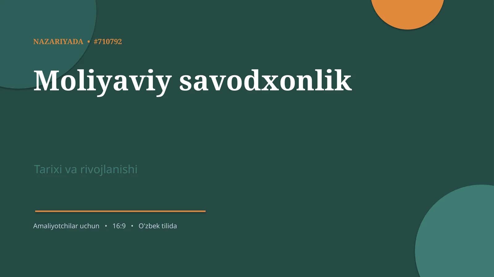 Moliyaviy savodxonlik