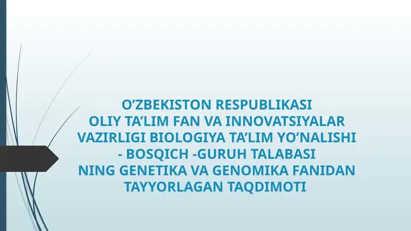 GENETIKA VA GENOMIKA FANI