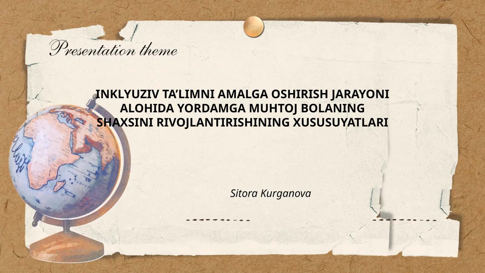 INKLYUZIV TA’LIMNI AMALGA OSHIRISH JARAYONI ALOHIDA YORDAMGA MUHTOJ BOLANING SHAXSINI RIVOJLANTIRISHINING XUSUSUYATLARI