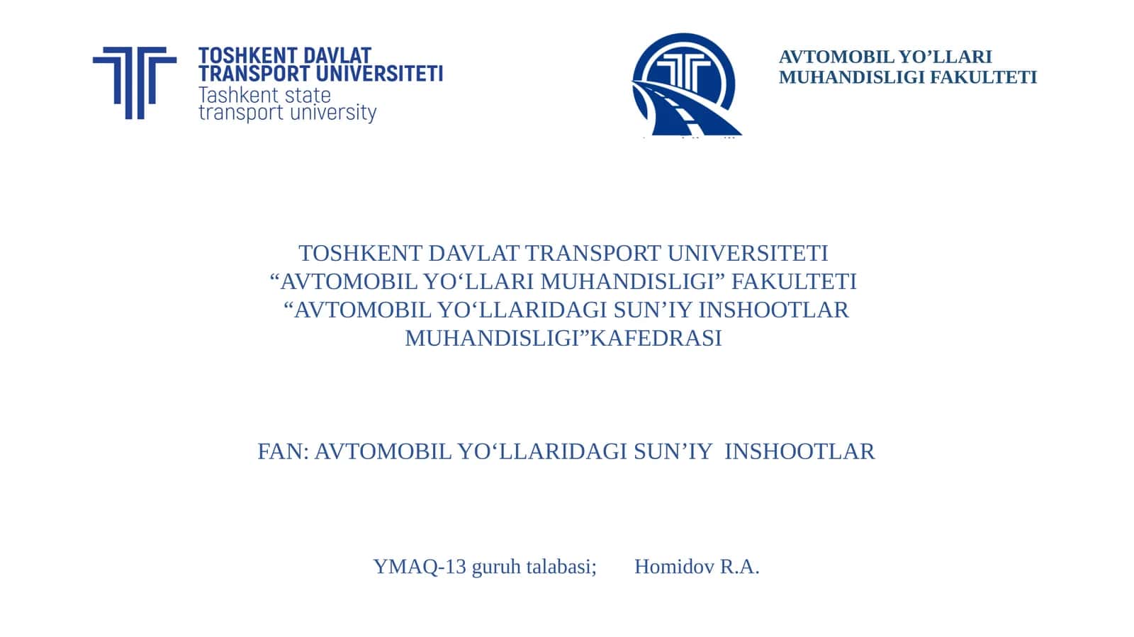 Sun'iy inshoot turini aniqlash, suv sarfi va o'lchamlarini hisoblash