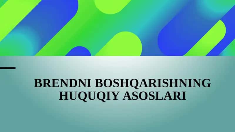 Brеndni bоshqаrishning huquqiy аsоslаri