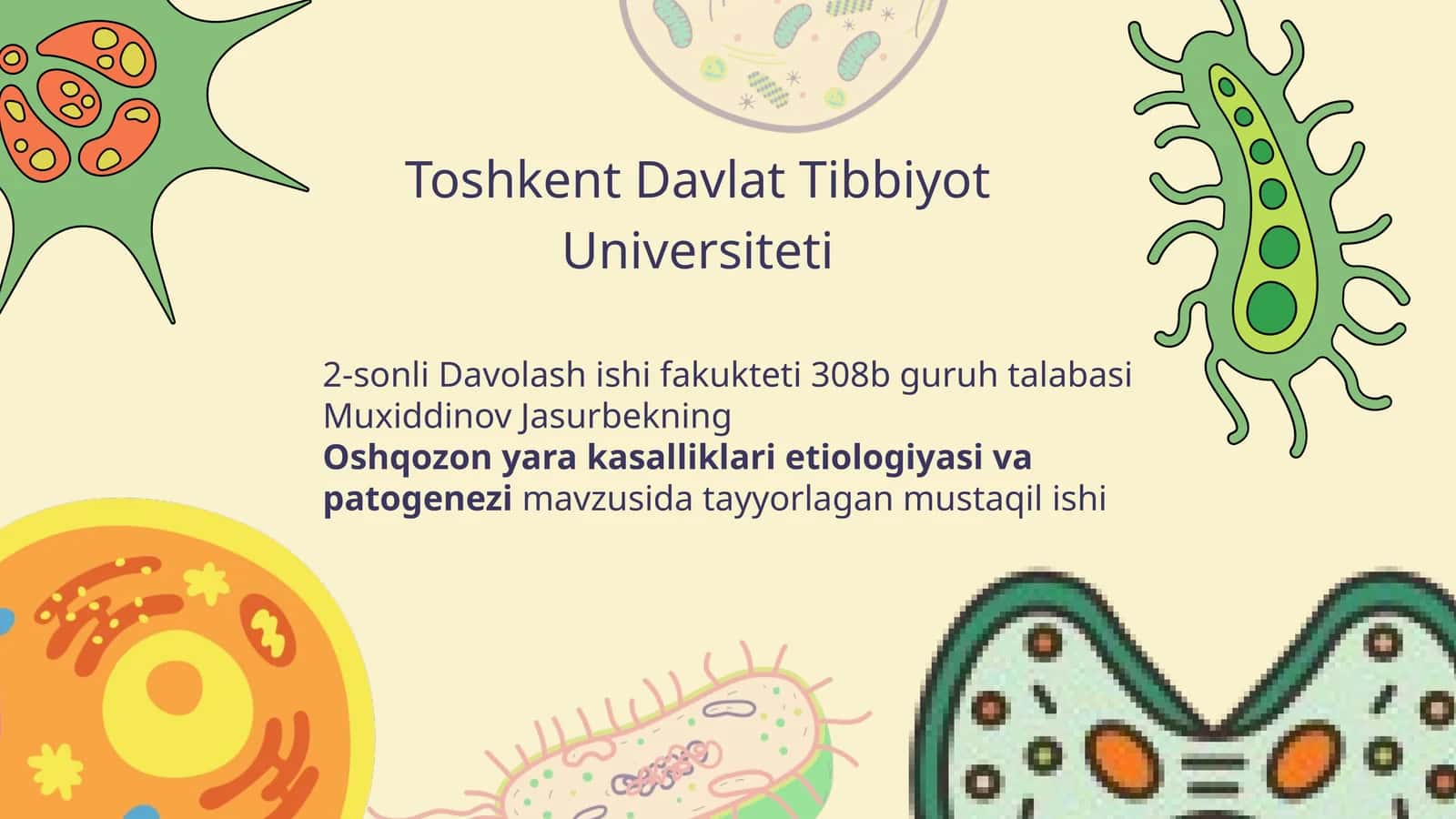Oshqozon yara kasalligi etiologiyasi va patogenez