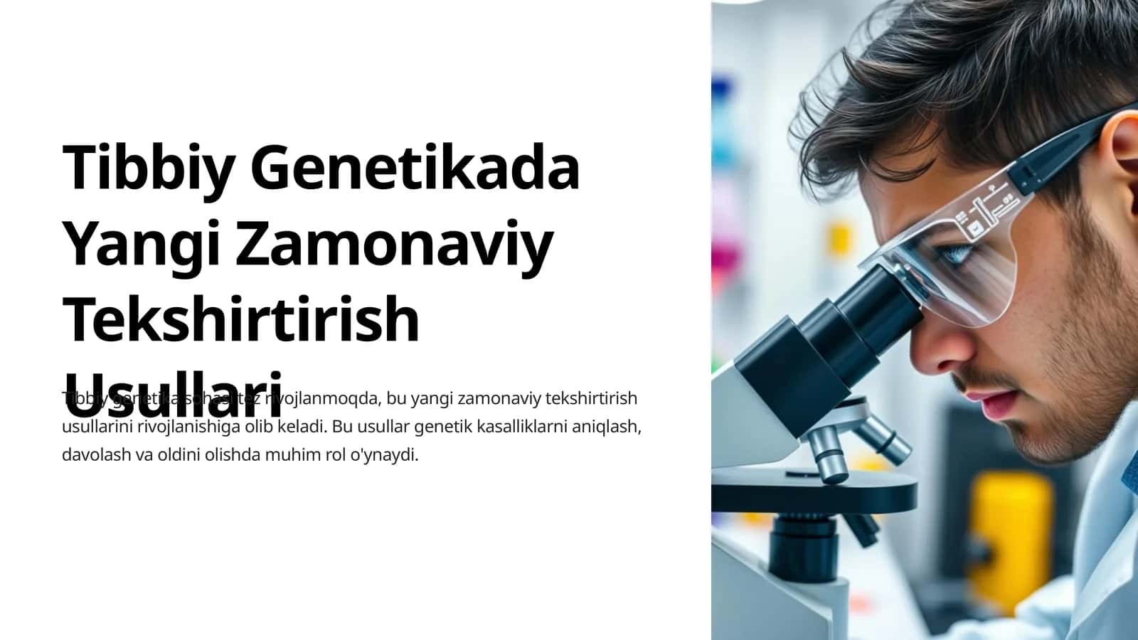Tibbiy Genetikada Yangi Zamonaviy Tekshirtirish Usullari
