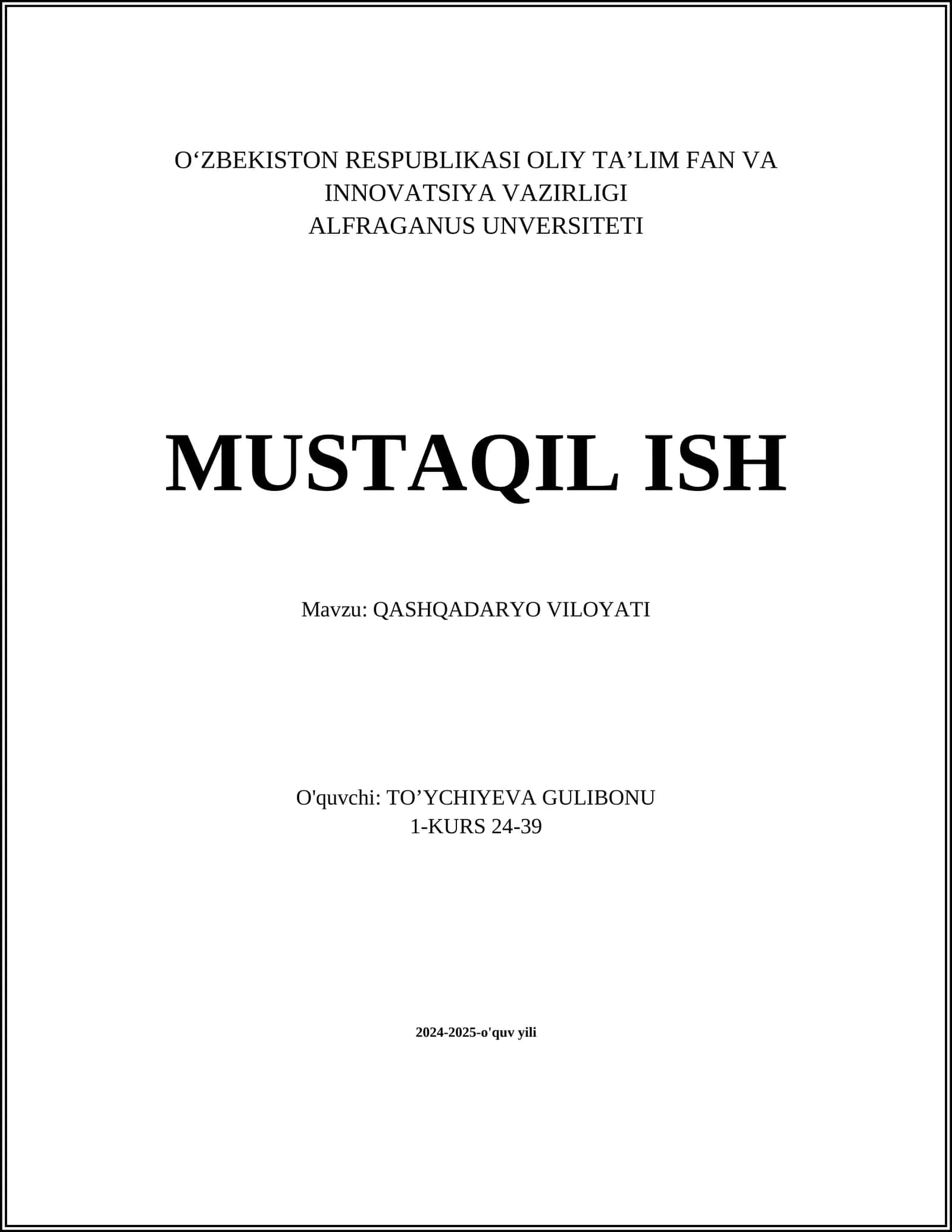 QASHQADARYO VILOYATI
