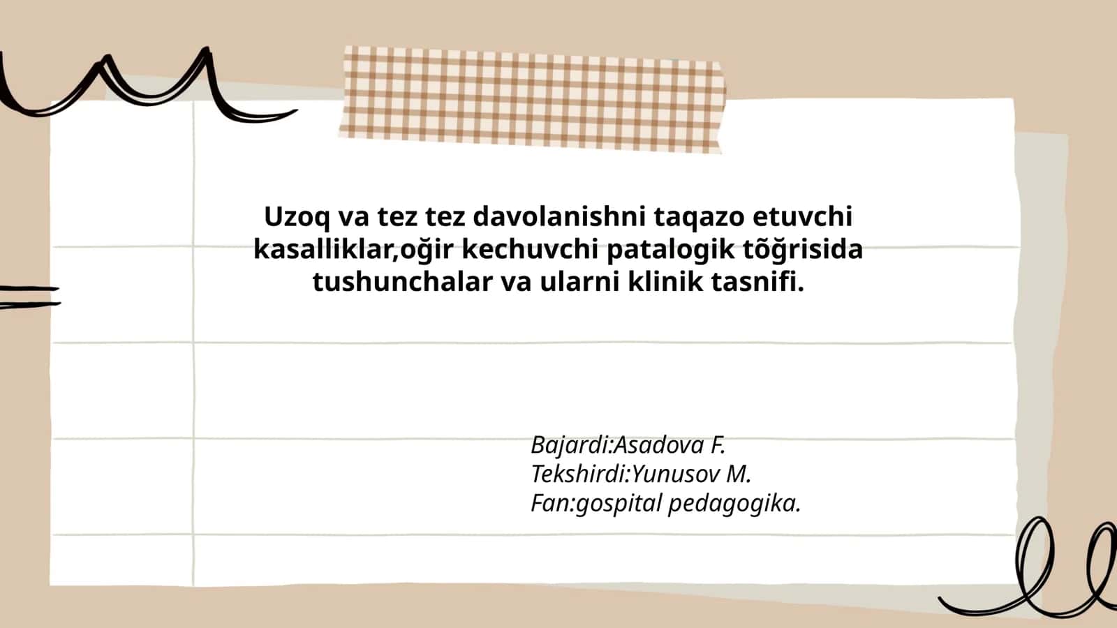 Uzoq va tez tez davolanishni taqazo etuvchi kasalliklar