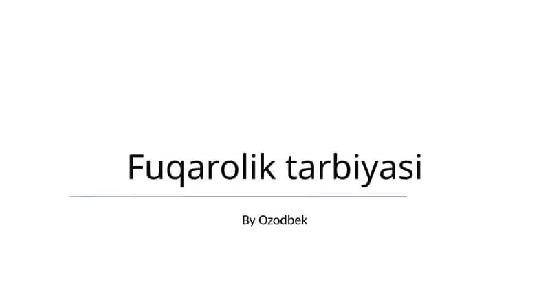 Fuqarolik tarbiyasi