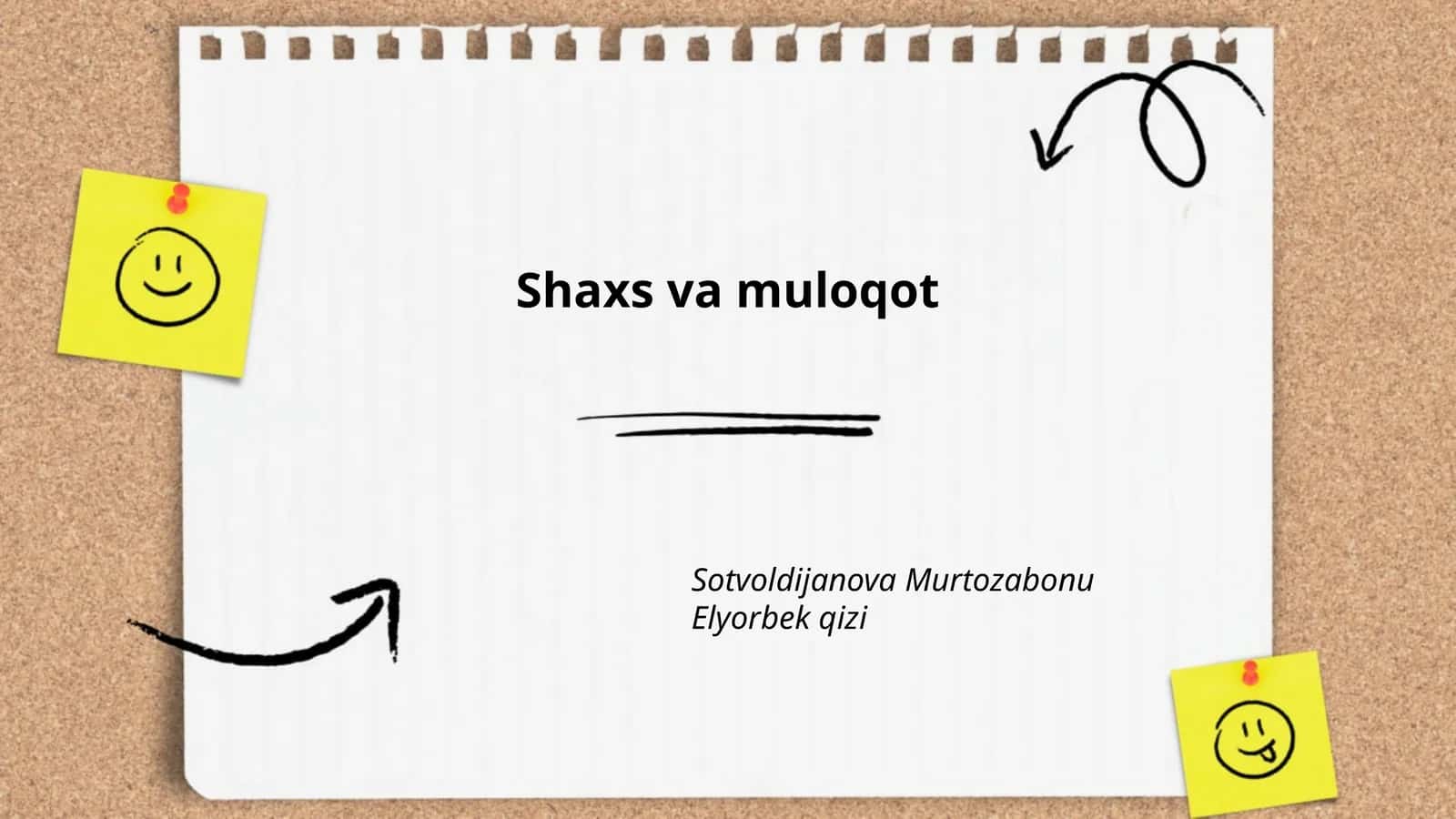 Shaxs tushunchasi va uning psixologik asoslari