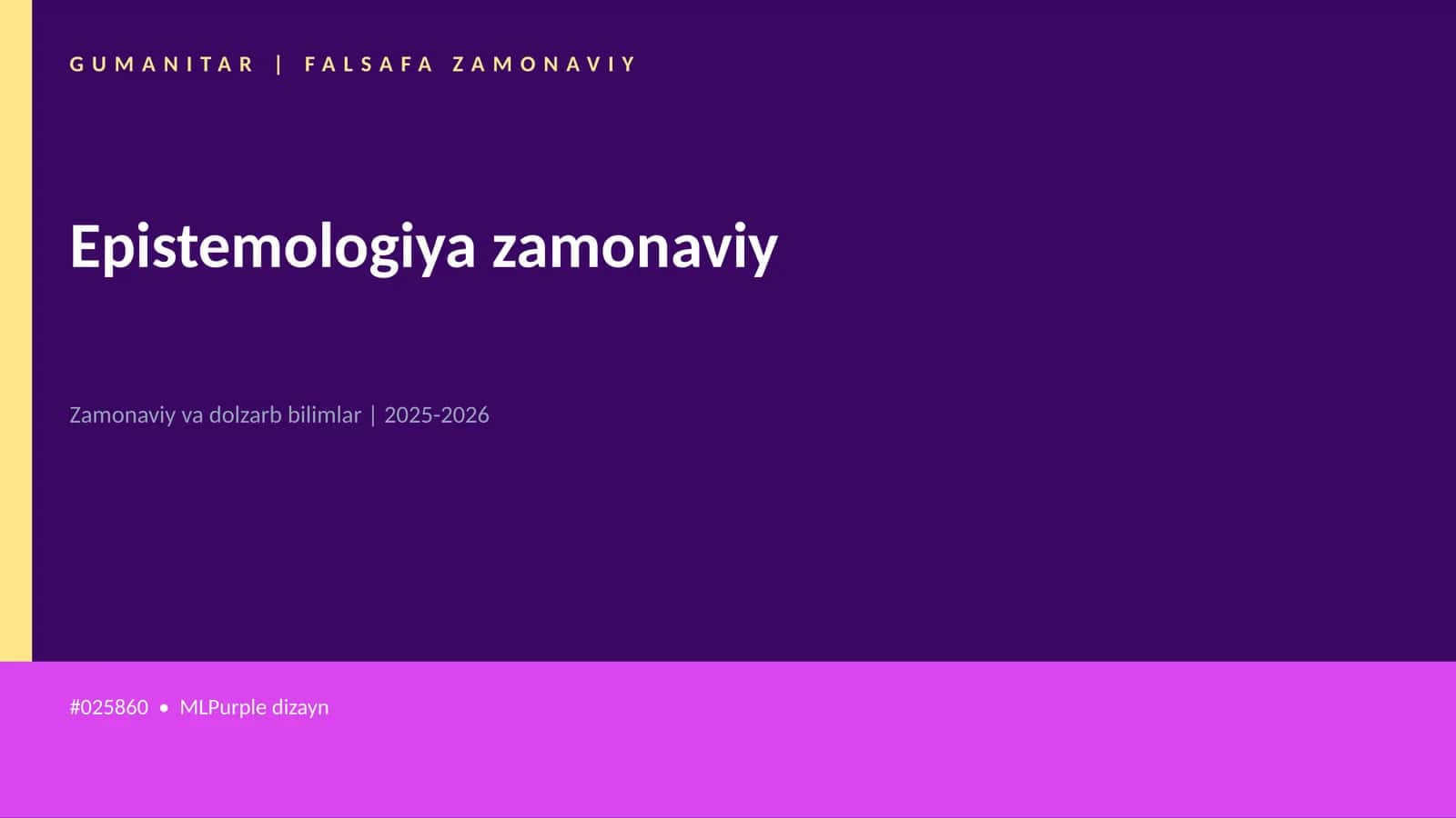 Epistemologiya zamonaviy