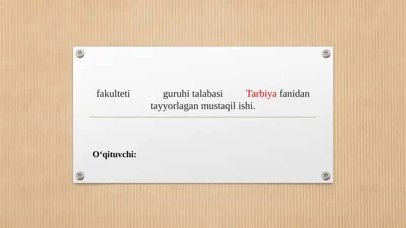 Sharq allomalarining ilmiy merosida tarbiya masalasi.