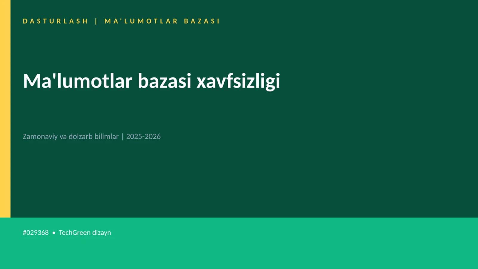 Ma'lumotlar bazasi xavfsizligi