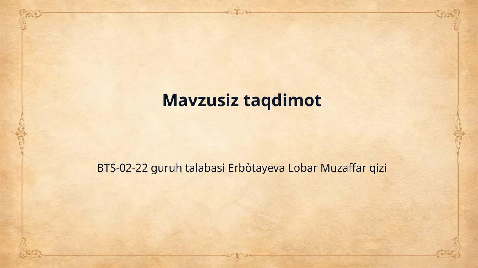 Mavzusiz taqdimot