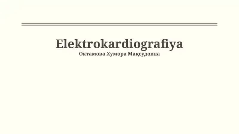 Elektrokardiografiya