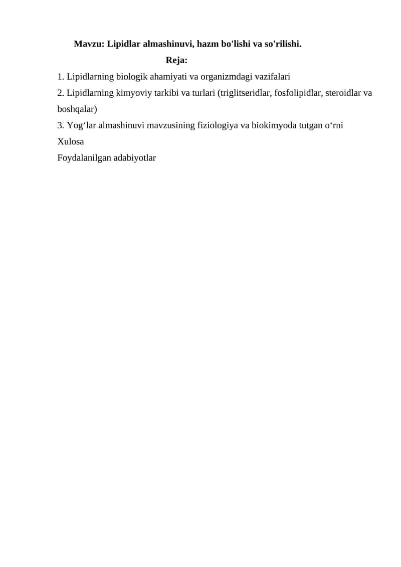 Lipidlar almashinuvi