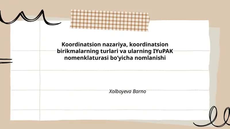 Koordinatsion nazariya