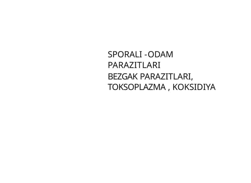 KOKSIDIOZ KASALLIGINING KLINIK KO'RINISHI VA DIAGNOSTIKASI