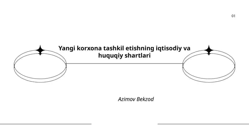 Yangi korxona tashkil etishning iqtisodiy va huquqiy shartlari