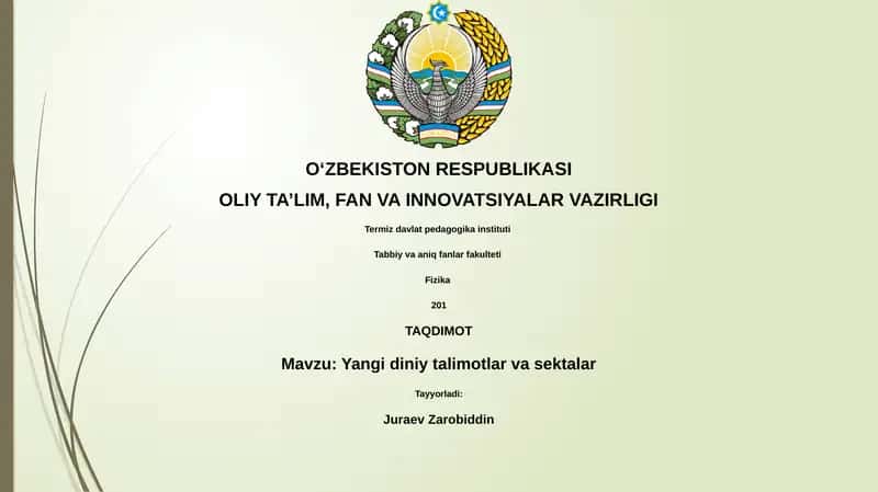 Yangi diniy talimotlar va sektalar