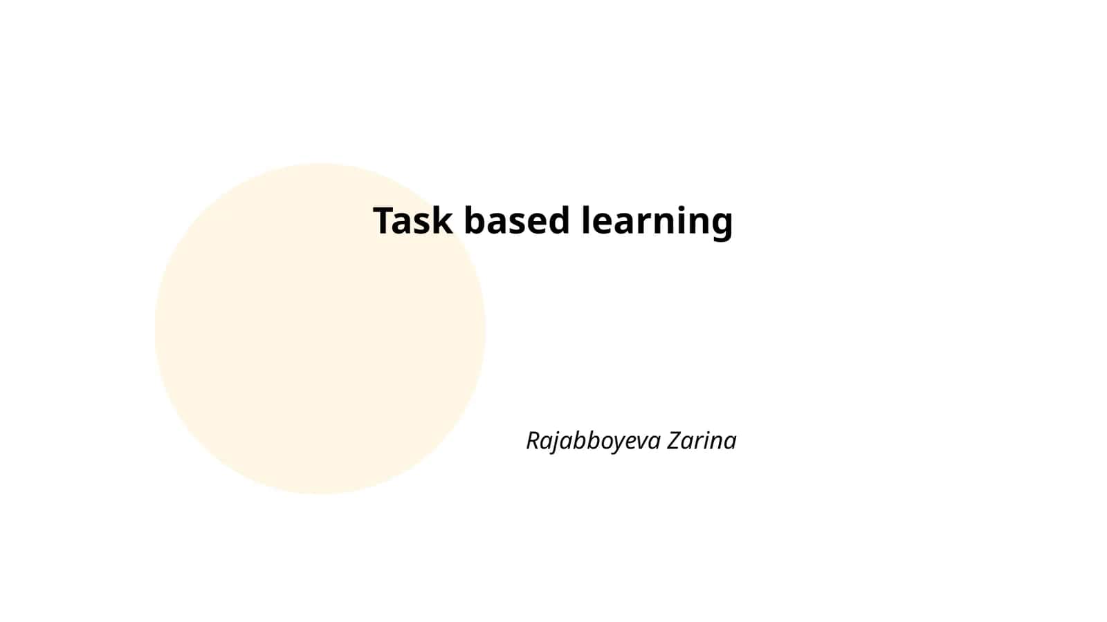 Task based learning