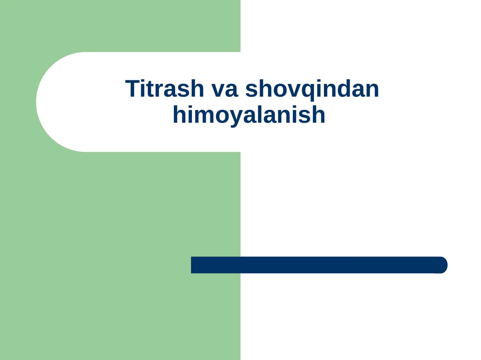 Titrash va shovqindan himoyalanish