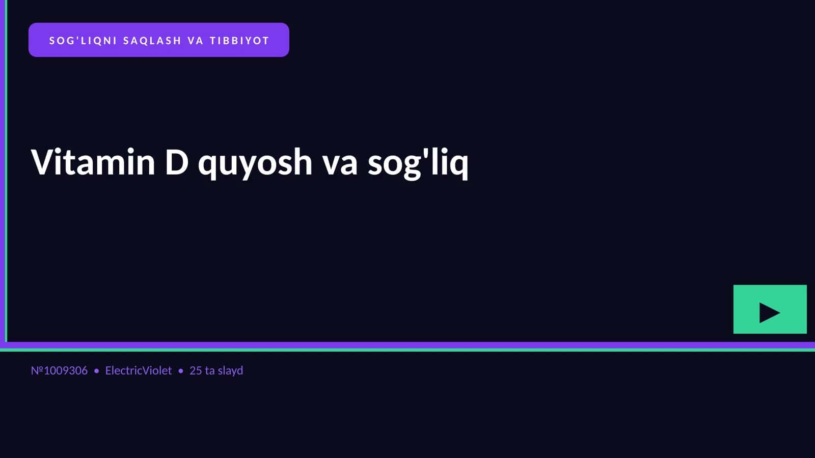 Vitamin D quyosh va sog'liq