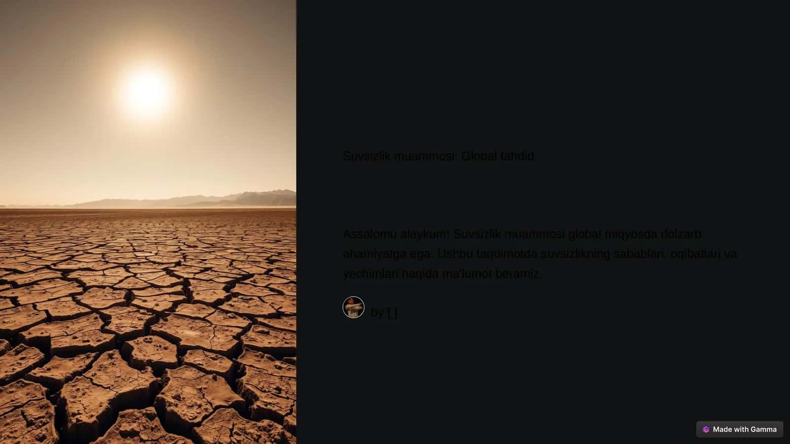 Suvsizlik muammosi: Global tahdid