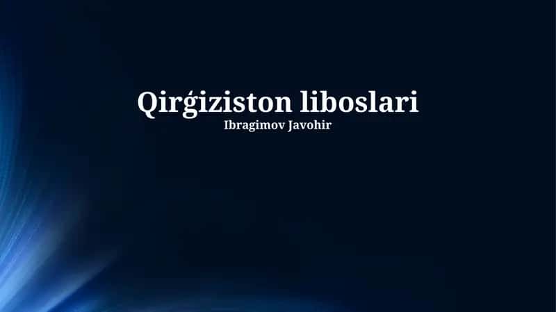 Qirģiziston liboslari
