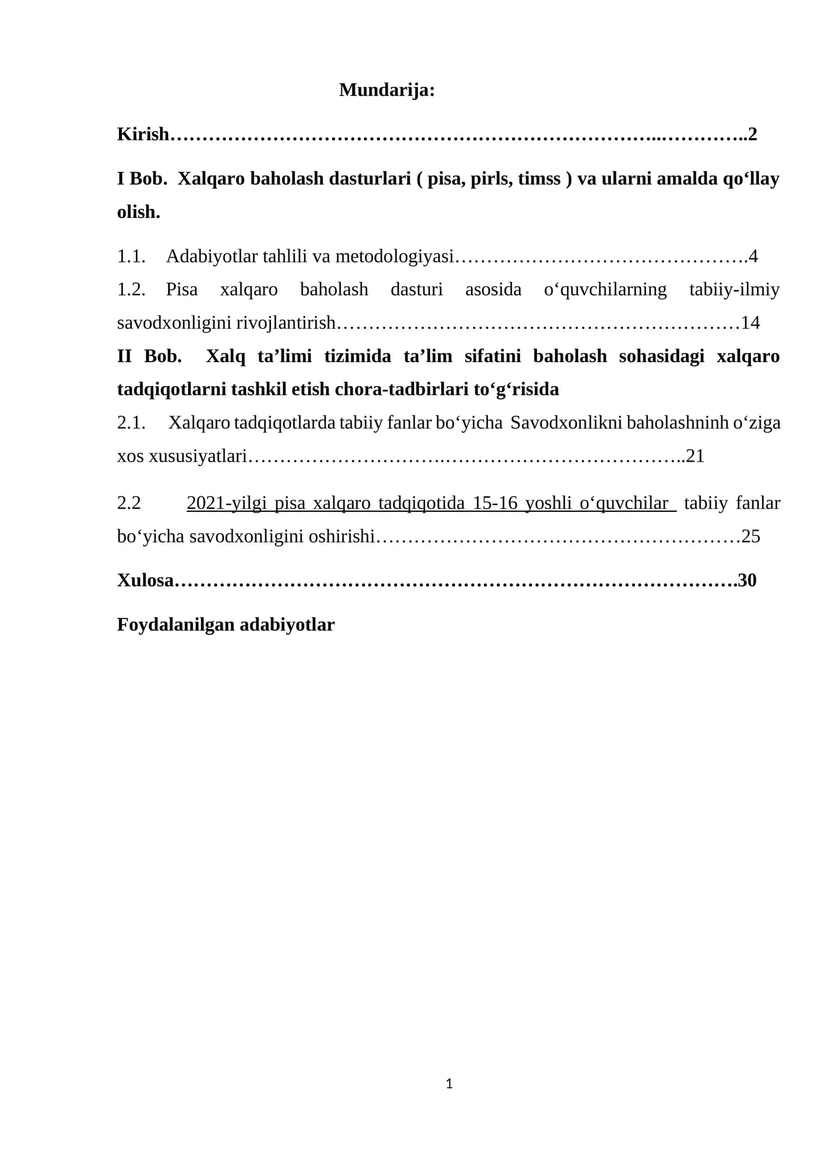 Xalqaro baholash dasturlarida muvaffaqiyatli ishtirok etish — ta’lim sifatini oshirishning muhim omili