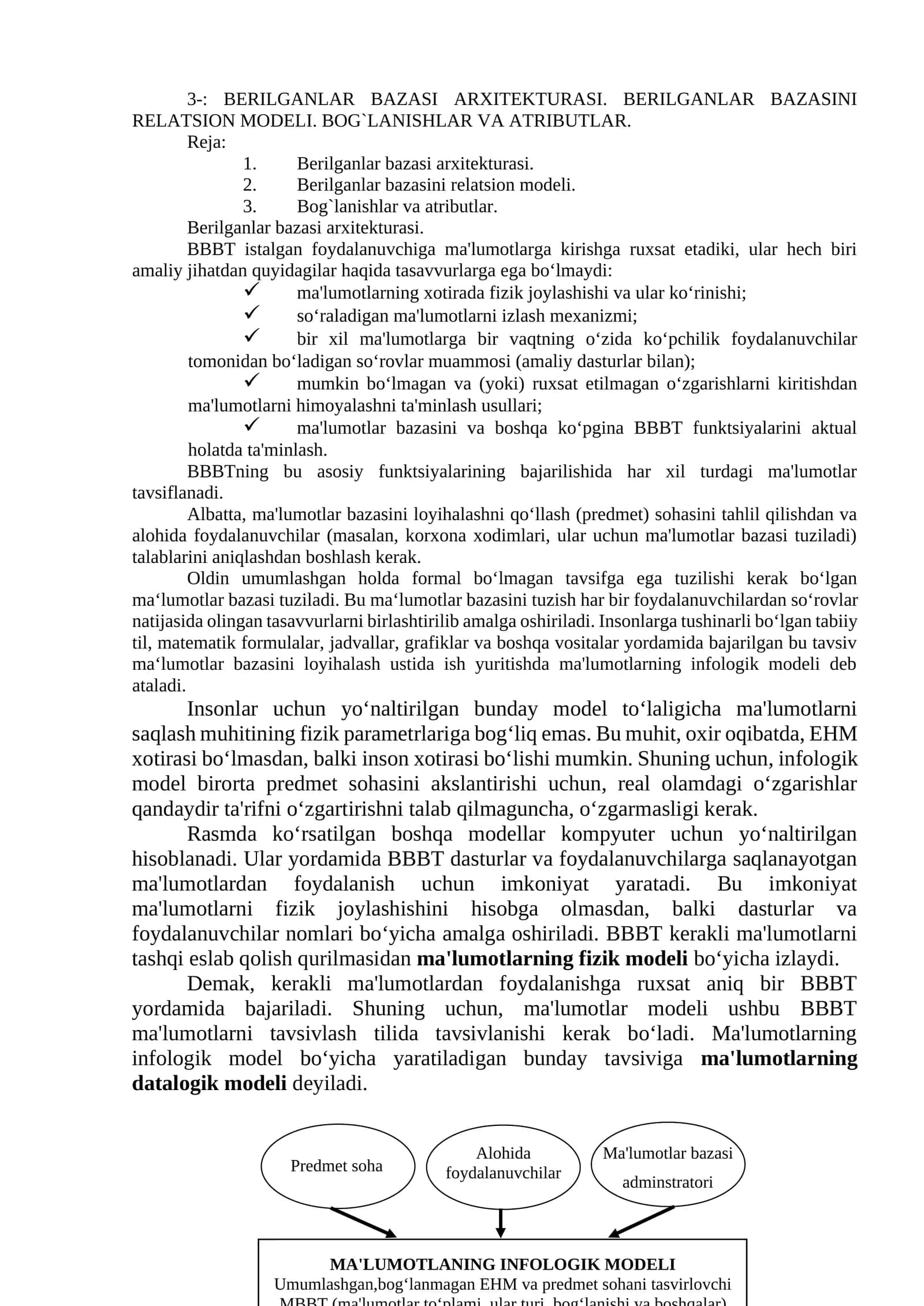 Berilganlar bazasi arxitekturasi